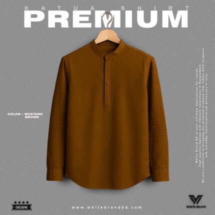 Men's Oxford Cotton Katua (Mustard Brown)