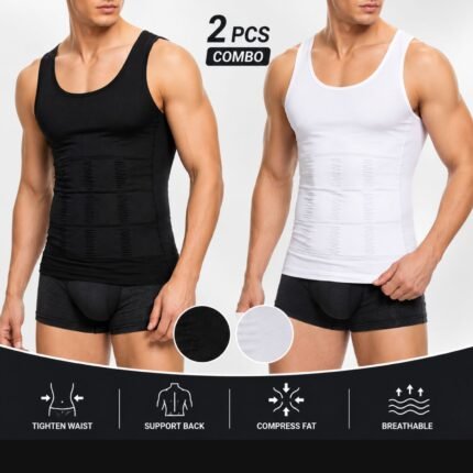 Imported Mens Body Shaper_Compression Vest Combo